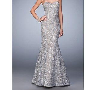 La Femme Sequined Evening Dress - Size 4